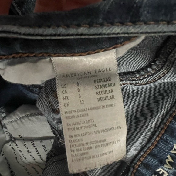 American Eagle Dark Skinny Jeans Hi- Rise - Picture 2 of 5